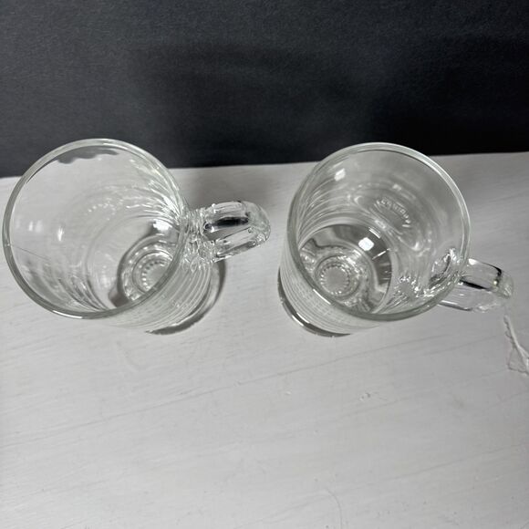 2 Old Bushmills Irish Whiskey Irish Coffee glass Mug Cups With Pedestal Etched - Picture 3 of 7